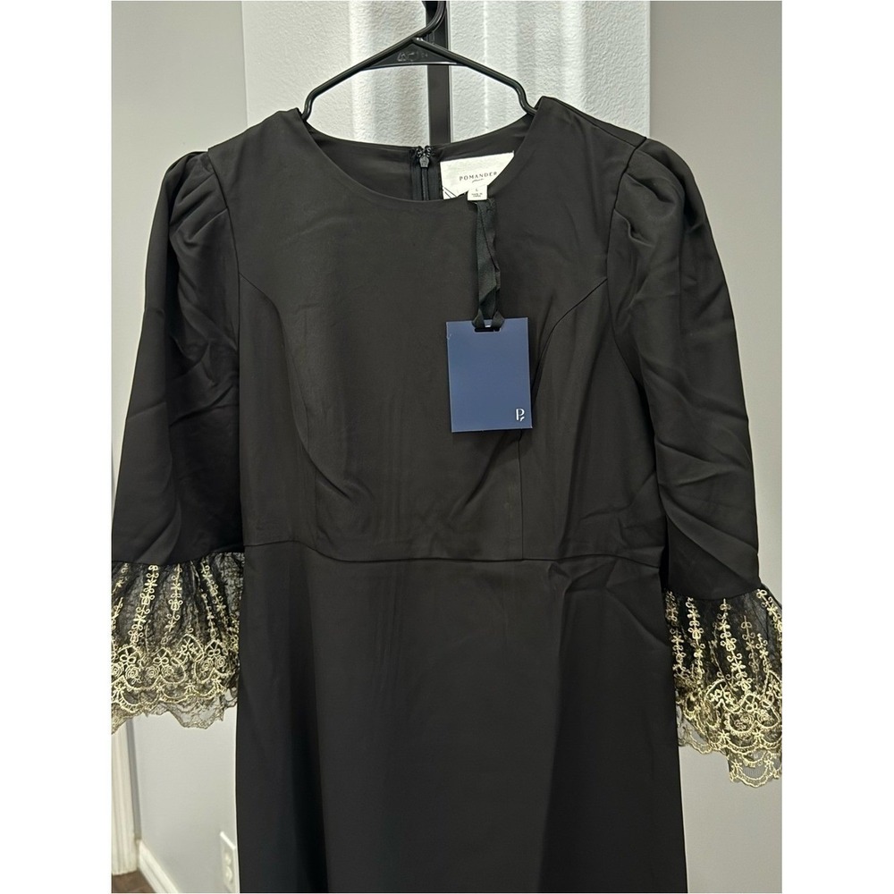 Tuckernuck- Pomander Place Black Lillith Lilith Gold Lace Midi Dress NWT Large! - Picture 4 of 8